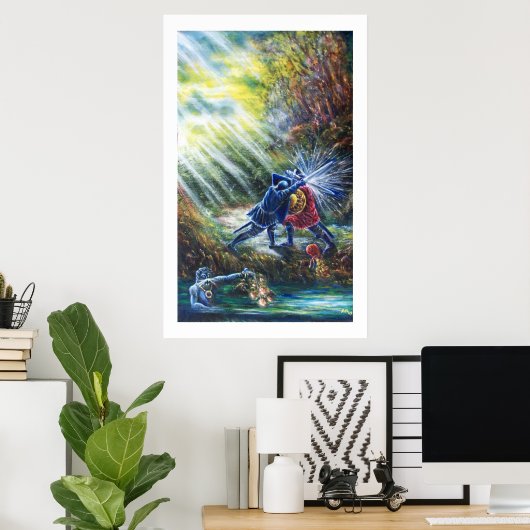 VERGESSEN ROSE kämpfen Ritter, Geld und Teufel Poster (Heimbüro)