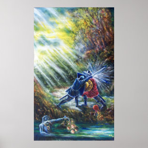 VERGESSEN ROSE kämpfen Ritter, Geld und Teufel Poster