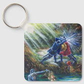 VERGESSEN ROSE kämpfen Ritter, Geld und Teufel Schlüsselanhänger (Vorderseite)