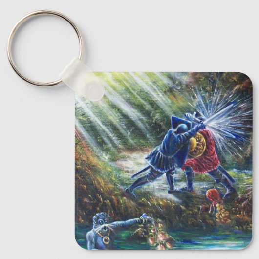 VERGESSEN ROSE kämpfen Ritter, Geld und Teufel Schlüsselanhänger (Vorderseite)