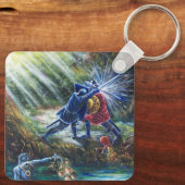 VERGESSEN ROSE kämpfen Ritter, Geld und Teufel Schlüsselanhänger (Rückseite)