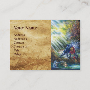 VERGESSEN ROSE kämpfen Ritter, Teufel, Pergament Visitenkarte