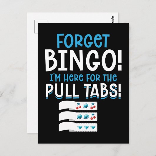 Vergessen Sie Bingo Lucky Pull Tab Postkarte (Vorne/Hinten)