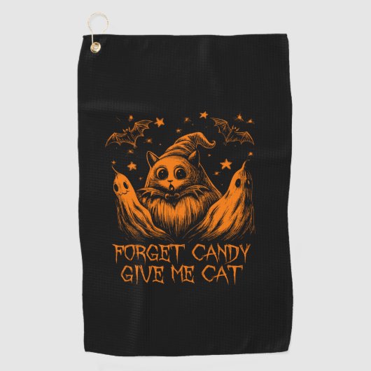 Vergessen Sie Candy geben Sie mir Cat Funny Graphi Golfhandtuch (Vorderseite)