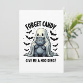 Vergessen Sie Candy geben Sie mir Moo Deng Hallowe Save The Date (Stehend Vorderseite)