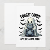 Vergessen Sie Candy geben Sie mir Moo Deng Hallowe Save The Date (Vorne/Hinten)