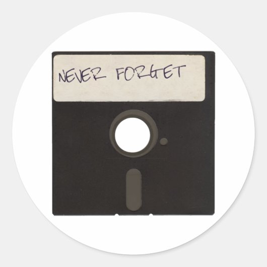 Vergessen Sie Computer-Disketten nicht Runder Aufkleber (Vorderseite)