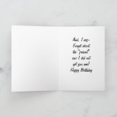 VERGESSEN SIE, DAS GEGENWÄRTIGE-HAT UNS KEINEN! KARTE (Innenseite)