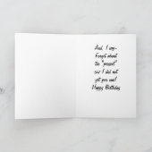 VERGESSEN SIE, DAS GEGENWÄRTIGE-HAT UNS KEINEN! KARTE (Innenseite)