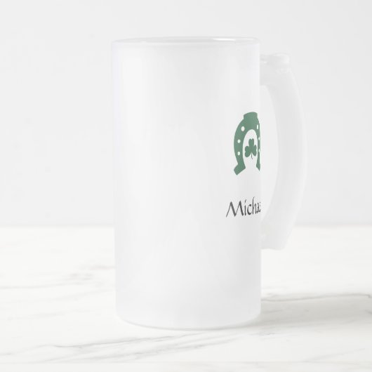 Vergessen Sie das Glück geben Sie mir Beer St Patr Mattglas Bierglas (VorderseiteRechts)