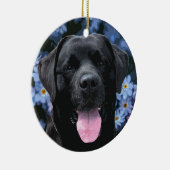 Vergessen Sie den Knoten - Schwarzes Labrador Keramik Ornament (Rechts)