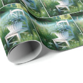 Vergessen Sie den Korb nicht auf einer Wiese Geschenkpapier (Rolleneckpunkt)