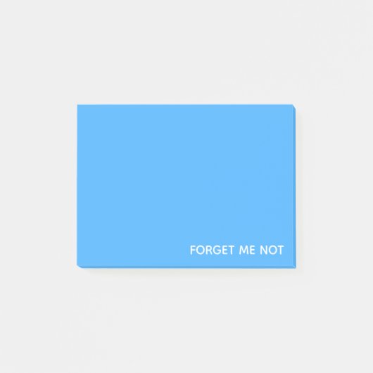 Vergessen Sie den nicht blauen Farbnamen Post-it Klebezettel (Vorderseite)