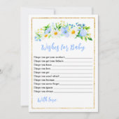 Vergessen Sie die Blumen-Babydusche Wünsche für Ba Einladung (Vorderseite)