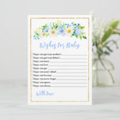 Vergessen Sie die Blumen-Babydusche Wünsche für Ba Einladung (Stehend Vorderseite)