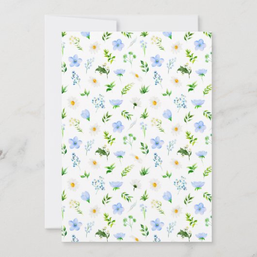 Vergessen Sie die Blumen-Babydusche Wünsche für Ba Einladung (Rückseite)