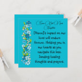 Vergessen Sie die Condolomi-Karte nicht. Karte (Vorderseite/Rückseite Beispiel)