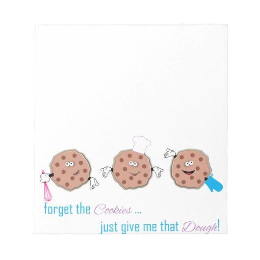 Vergessen Sie die Cookies Notizblock (Vorderseite)