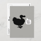 Vergessen Sie die Dodo-Postkarte nie Postkarte (Vorne/Hinten)