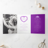 Vergessen Sie die lila Herzkranzkunst Dreifach-gefaltete Programmkarte (Innenseite)