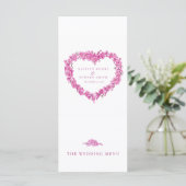 Vergessen Sie die rosa, weißen Hochzeitsmenüs Menükarte (Stehend Vorderseite)