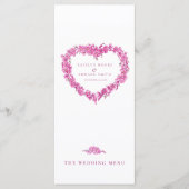 Vergessen Sie die rosa, weißen Hochzeitsmenüs Menükarte (Vorderseite)