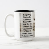 Vergessen Sie die Vergangenheit, auf die ich drück Zweifarbige Tasse (Links)