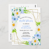 Vergessen Sie Me Nots and Daisies Brautparty Postkarte (Vorne/Hinten)