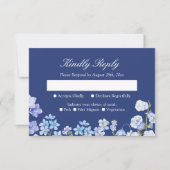 Vergessen Sie Me Nots Royal Blue Floral Wedding RS RSVP Karte (Vorderseite)