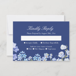 Vergessen Sie Me Nots Royal Blue Floral Wedding RS RSVP Karte
