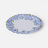 Vergessen Sie mich nicht blaue Blume Party Teller (Schrägansicht)