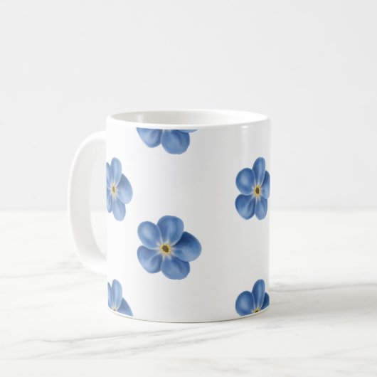 Vergessen Sie mich nicht/blaue Blumen-Tasse Kaffeetasse (Vorderseite Links)