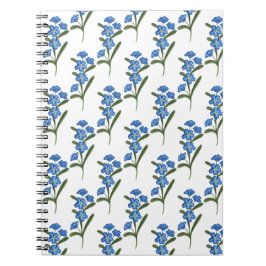Vergessen Sie mich nicht Blume Notebook White Patt Notizblock