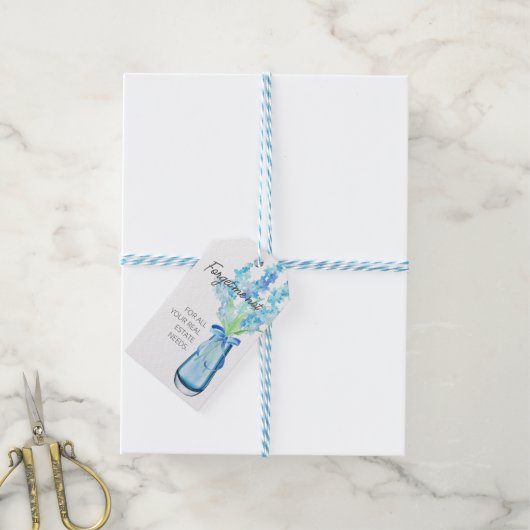 Vergessen Sie mich nicht Blume Real Anwesen Client Geschenkanhänger (Mit Garn)