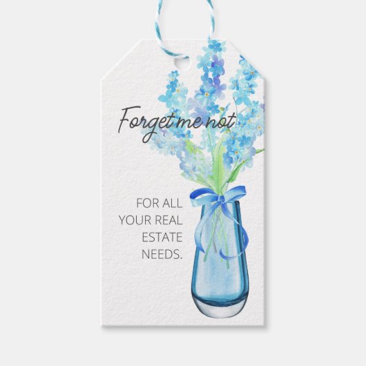 Vergessen Sie mich nicht Blume Real Anwesen Client Geschenkanhänger (Vorderseite)