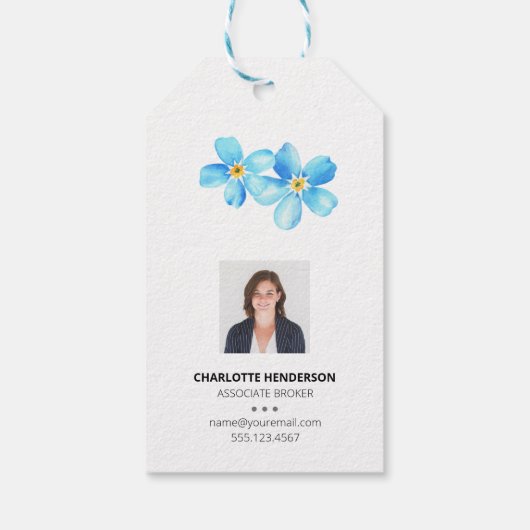 Vergessen Sie mich nicht Blume Real Anwesen Client Geschenkanhänger (Rückseite)