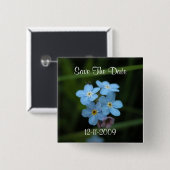 Vergessen Sie mich nicht Blumen-Save the Date Button (Vorne & Hinten)