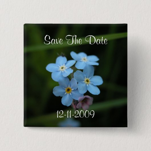 Vergessen Sie mich nicht Blumen-Save the Date Button (Vorderseite)