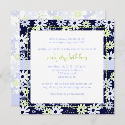 Vergessen Sie mich nicht ~ Garden Babydusche Einladung (Vorne/Hinten)