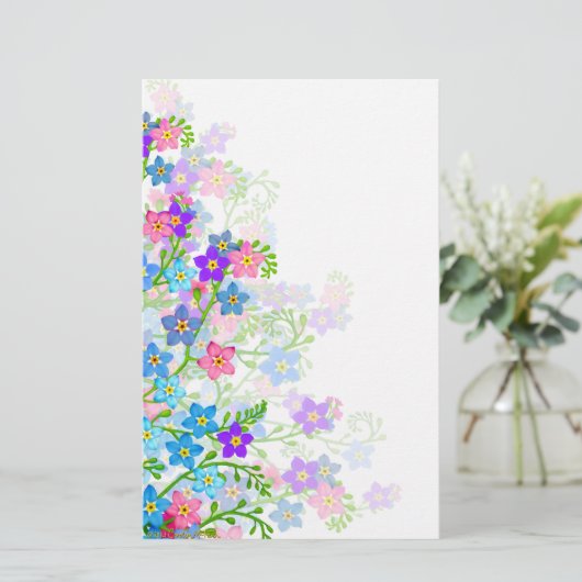 Vergessen Sie mich nicht Garten-Blumen-Briefpapier Briefpapier (Stehend Vorderseite)