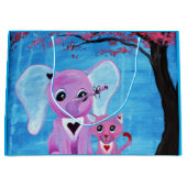 Vergessen Sie mich nicht Niedlich Elephant Cat Che Große Geschenktüte (Vorderseite)