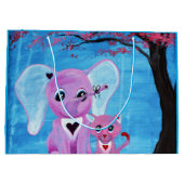 Vergessen Sie mich nicht Niedlich Elephant Cat Che Große Geschenktüte (Rückseite)