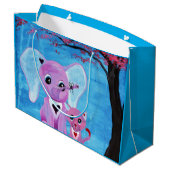 Vergessen Sie mich nicht Niedlich Elephant Cat Che Große Geschenktüte (Rückseite Schrägansicht)