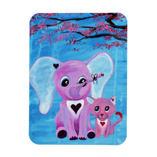Vergessen Sie mich nicht Niedlich Elephant Cat Che Magnet (Vertikal)