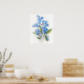 Vergessen Sie mich Noten Blume Art Print Poster (Küche)
