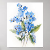 Vergessen Sie mich Noten Blume Art Print Poster (Vorne)