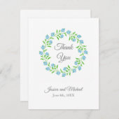 Vergessen Sie Mich Nots Wasserfarbenblumenschrei Dankeskarte (Vorne/Hinten)