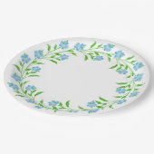 Vergessen Sie Mich Nots Wasserfarbenblumenschrei Pappteller (Schrägansicht)