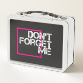 Vergessen Sie mir kein Grafisches Typografisches Z Metall Brotdose (Rückseite)