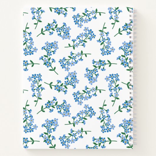 Vergessen Sie mir kein Muster Mit Monogramm Notizblock (Rückseite)